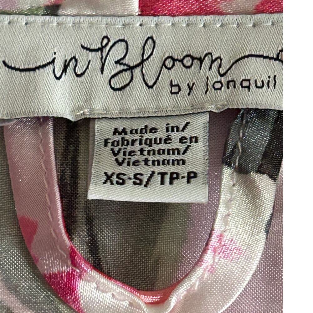 In Bloom by Jonquil Ella Floral Lace Trim Satin Robe Women XS/S New No Belt - Picture 8 of 8